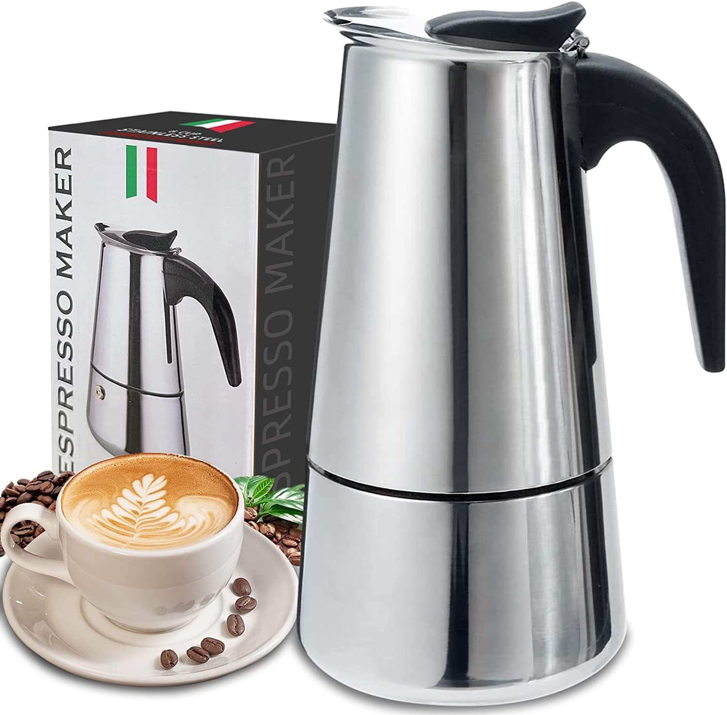 Pothos - 4/6/9 Xícaras Moka Pot Caffe Máquina